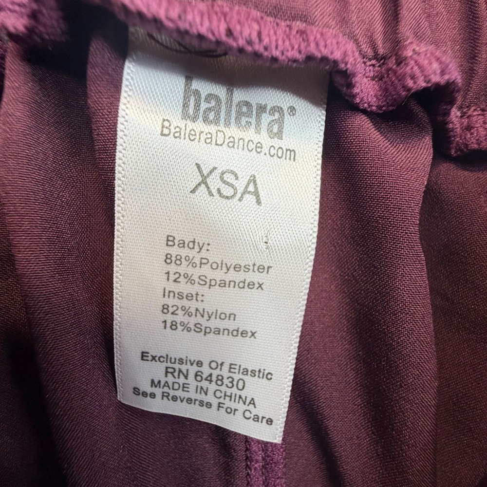Balera Dancewear Joggers Women XSA Maroon High Waist Side Stripe 14601 - Picture 3 of 9